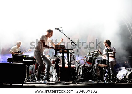 BARCELONA - MAY 30: Caribou (band) performs at Primavera Sound 2015 Festival, Ray-Ban stage, on May 30, 2015 in Barcelona, Spain.