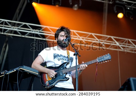 BARCELONA - MAY 28: Viet Cong (band) performs at Primavera Sound 2015 Festival, Pitchfork stage, on May 28, 2015 in Barcelona, Spain.