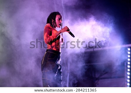 BARCELONA - MAY 28: Kelela (band) performs at Primavera Sound 2015 Festival, Adidas Originals stage, on May 28, 2015 in Barcelona, Spain.