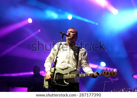 BARCELONA - MAY 27: Orchestral Manoeuvres in the Dark (band), also known as OMD, performs at Primavera Sound 2015 Festival, ATP stage, on May 27, 2015 in Barcelona, Spain.