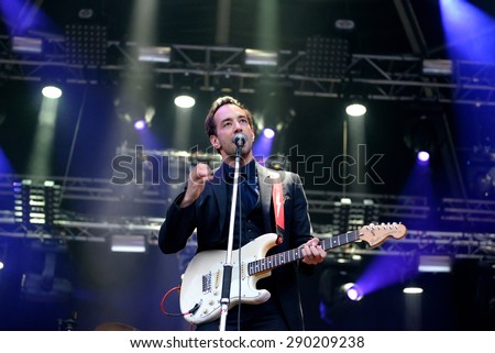BARCELONA - MAY 27: Albert Hammond Jr. (rock musician) performs at Primavera Sound 2015 Festival, ATP stage, on May 27, 2015 in Barcelona, Spain.