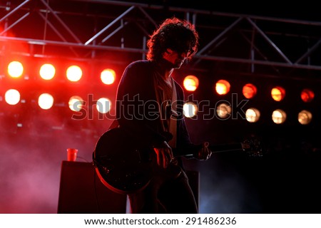 BARCELONA - MAY 30: Nick Valensi, guitarist of The Strokes (band), performs at Primavera Sound 2015 Festival on May 30, 2015 in Barcelona, Spain.