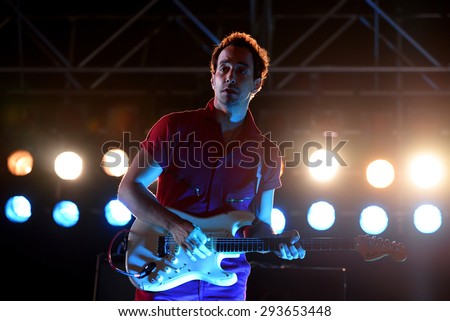 BARCELONA - MAY 30: Albert Hammond Junior, guitarist of The Strokes (band), performs at Primavera Sound 2015 Festival on May 30, 2015 in Barcelona, Spain.