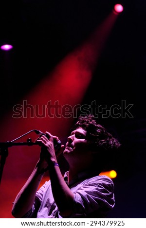 BARCELONA - MAY 31: Zach Condon, Mexican singer of Beirut band, performs at San Miguel Primavera Sound Festival on May 31, 2012 in Barcelona, Spain.