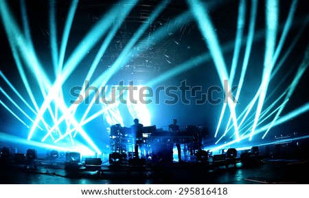 BARCELONA - JUN 20: The Chemical Brothers (electronic dance music band) in concert at Sonar Festival on June 20, 2015 in Barcelona, Spain.