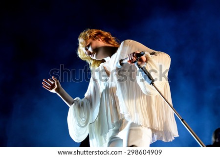 BENICASSIM, SPAIN - JUL 16: Florence and the Machine (pop band) in concert at FIB Festival on July 16, 2015 in Benicassim, Spain.