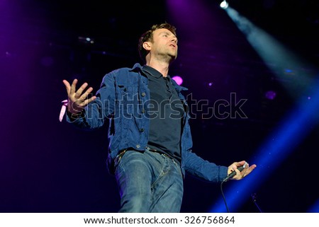 BENICASSIM, SPAIN - JUL 18: Blur (band) in concert at FIB Festival on July 18, 2015 in Benicassim, Spain.