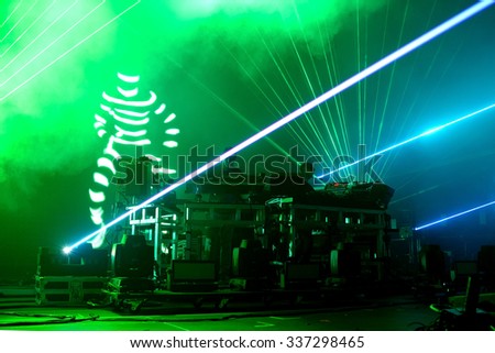 BARCELONA - JUN 20: The Chemical Brothers (electronic dance music band) live music performance at Sonar Festival on June 20, 2015 in Barcelona, Spain.