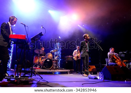 BILBAO, SPAIN - OCT 31: The Divine Comedy (band) live performance at Bime Festival on October 31, 2014 in Bilbao, Spain.