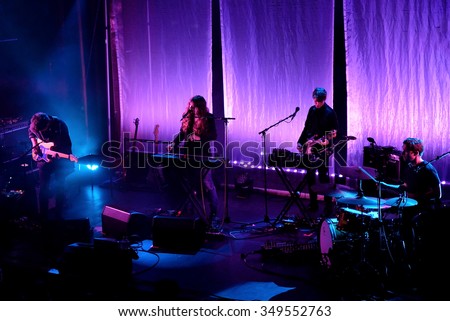 BARCELONA - NOV 20: Beach House (dream pop band from Baltimore) in concert at Apolo stage on November 20, 2015 in Barcelona, Spain.