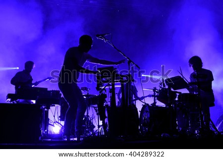 BARCELONA - MAY 30: Caribou (electronic music band) live performance at Primavera Sound 2015 Festival on May 30, 2015 in Barcelona, Spain.