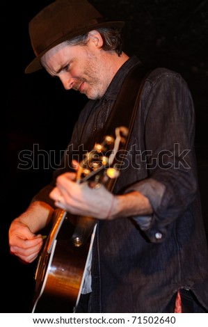 BARCELONA, SPAIN - FEB 18: Fran Healy, leader of Travis band. performs at BeCool on February 18, 2011 in Barcelona, Spain.