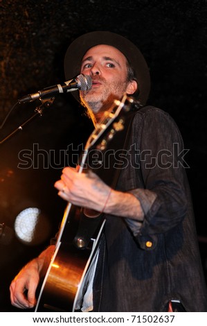 BARCELONA, SPAIN -FEB 18: Fran Healy, leader of Travis band. performs at BeCool on February 18, 2011 in Barcelona, Spain.