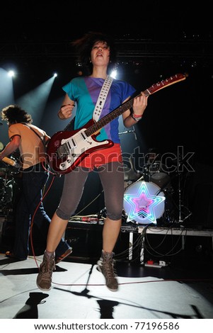 BARCELONA, SPAIN - APR 1: The Go! Team band performs at Razzmatazz Club on April 1, 2011 in Barcelona, Spain.