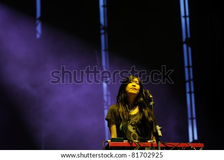 SANTANDER, SPAIN - JULY 22: The Pains of Being Pure at Heart band performs at Santander Music Festival on July 22, 2011 in Santander, Spain.