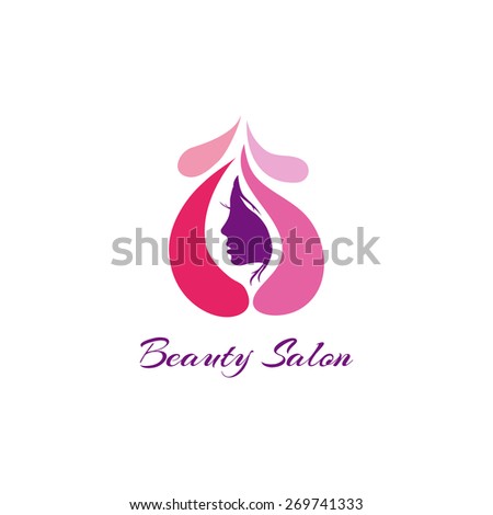 Woman's face in waves. Design concept for beauty salon, massage,