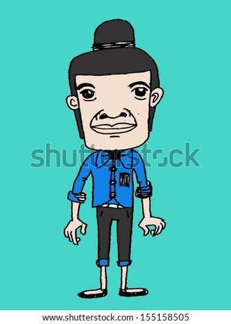 Hipster Character, Vector Illustration - 155158505 : Shutterstock