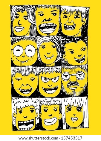 People faces  cartoon