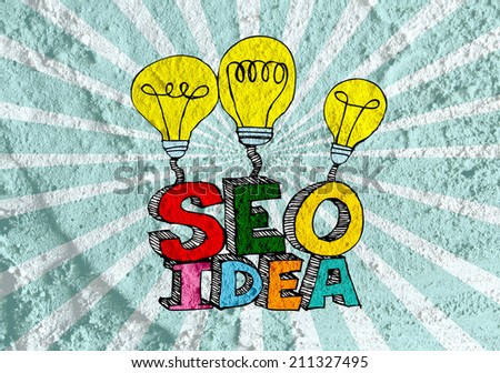 Seo Idea SEO Search Engine Optimization on Cement wall texture background design