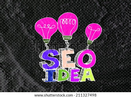 Seo Idea SEO Search Engine Optimization on Cement wall texture background design