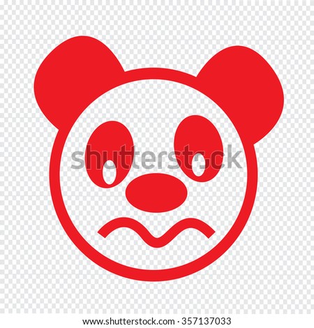 Cute panda emotion Icon Illustration sign design