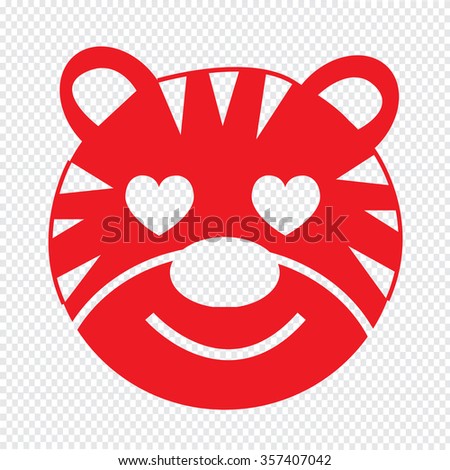 Tiger Face emotion Icon Illustration sign design