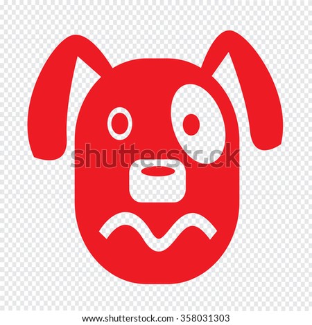 Dog Face emotion Icon Illustration sign design