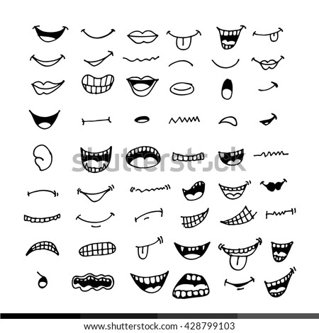 cartoon mouth icon Illustration design