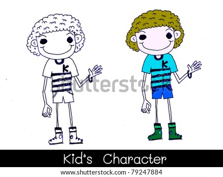 clipart cartoon characters. stock photo : kids cartoon boy cartoon