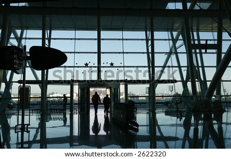 reflex of people at the airport door