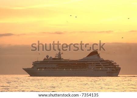 Photo of Cruise Ship at sunset