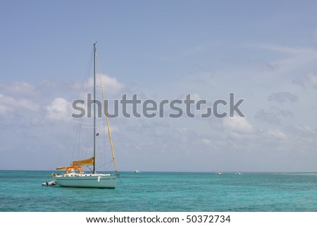 sail boat in caribbean sea