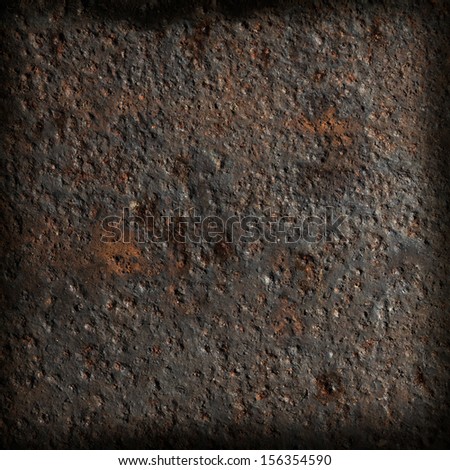 rusty metal texture, dark frame with blurred corners