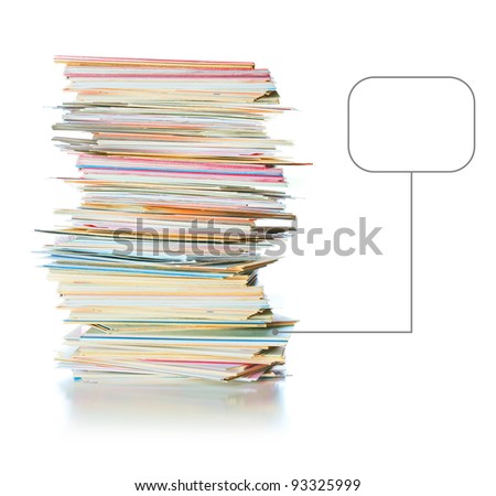 business cards with place for text near the pile, isolated over white