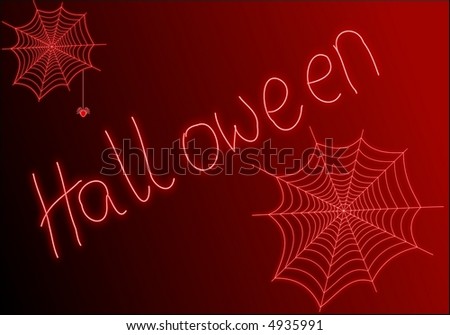 spiderwebs on black and red background - with halloween text