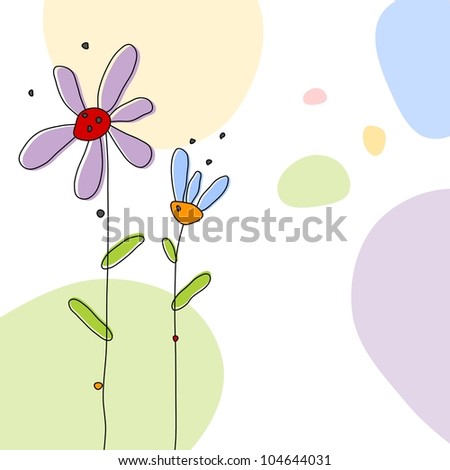 Summer flowers. Simple design