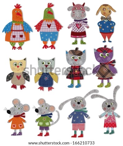 Felt cut cartoon characters Felt cut cartoon characters