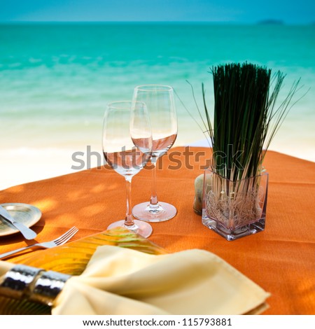 Professional beach restaurant serving