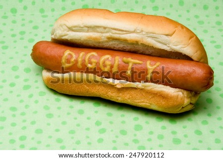 Traditional all beef or pork hotdog hot diggity dog