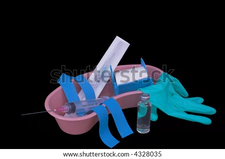 A kit for preparing an intravenous injection.