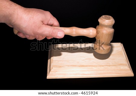 A judge\'s gavel used in a court of law.