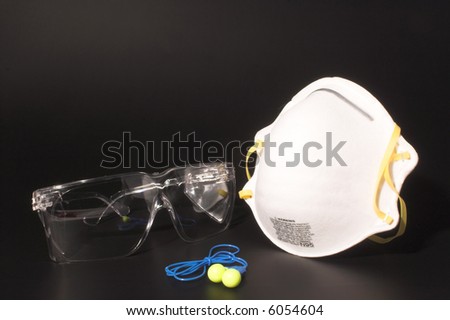 Dust Mask, Ear Plugs and Safety Glasses - PPE