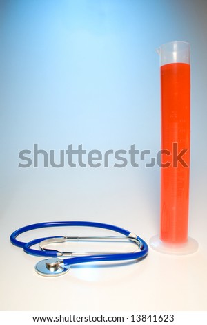 Stethoscope and Graduated Cylinder
