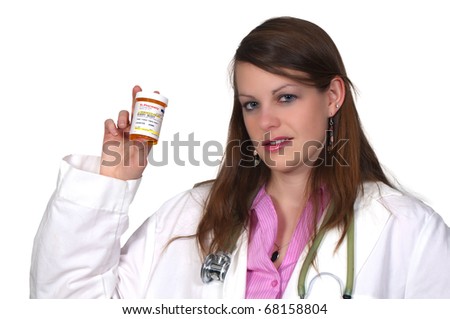 Laughter Is The Best Medicine - A woman doctor holding a bottle of prescription pills