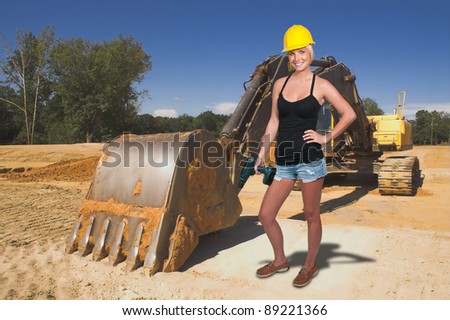 A Female Construction Worker on a job site