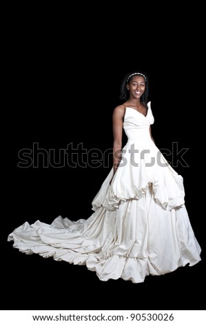 stock photo Black African American Woman Bride in a wedding dress