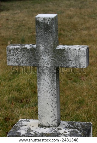 Stone cross grave marker