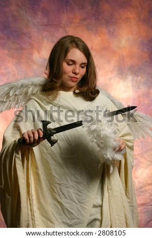 Angel with sword and halo