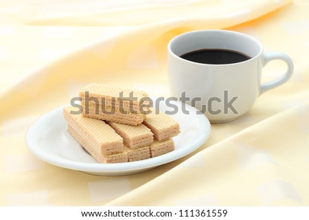 Breaking time meal focus on top crack wafer.