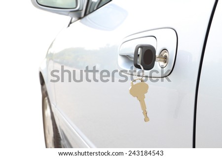 Two keys on car door